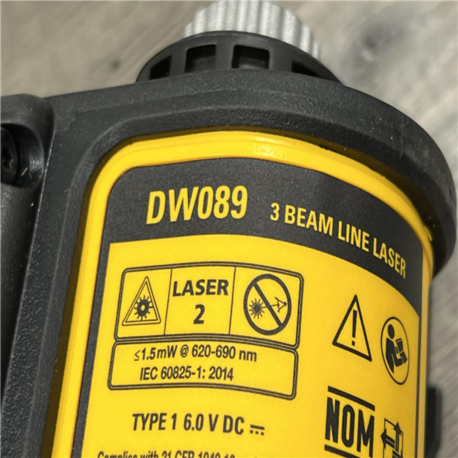 AS-IS DEWALT DW089K Self-Leveling 3-Beam Line Laser