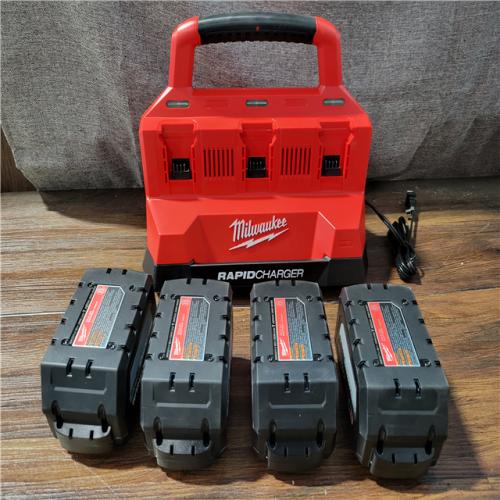 CALIFORNIA NEW MILWAUKEE M18 PACKOUT RAPID CHARGER STARTER PACK (4 BATTERIES INCLUDED)