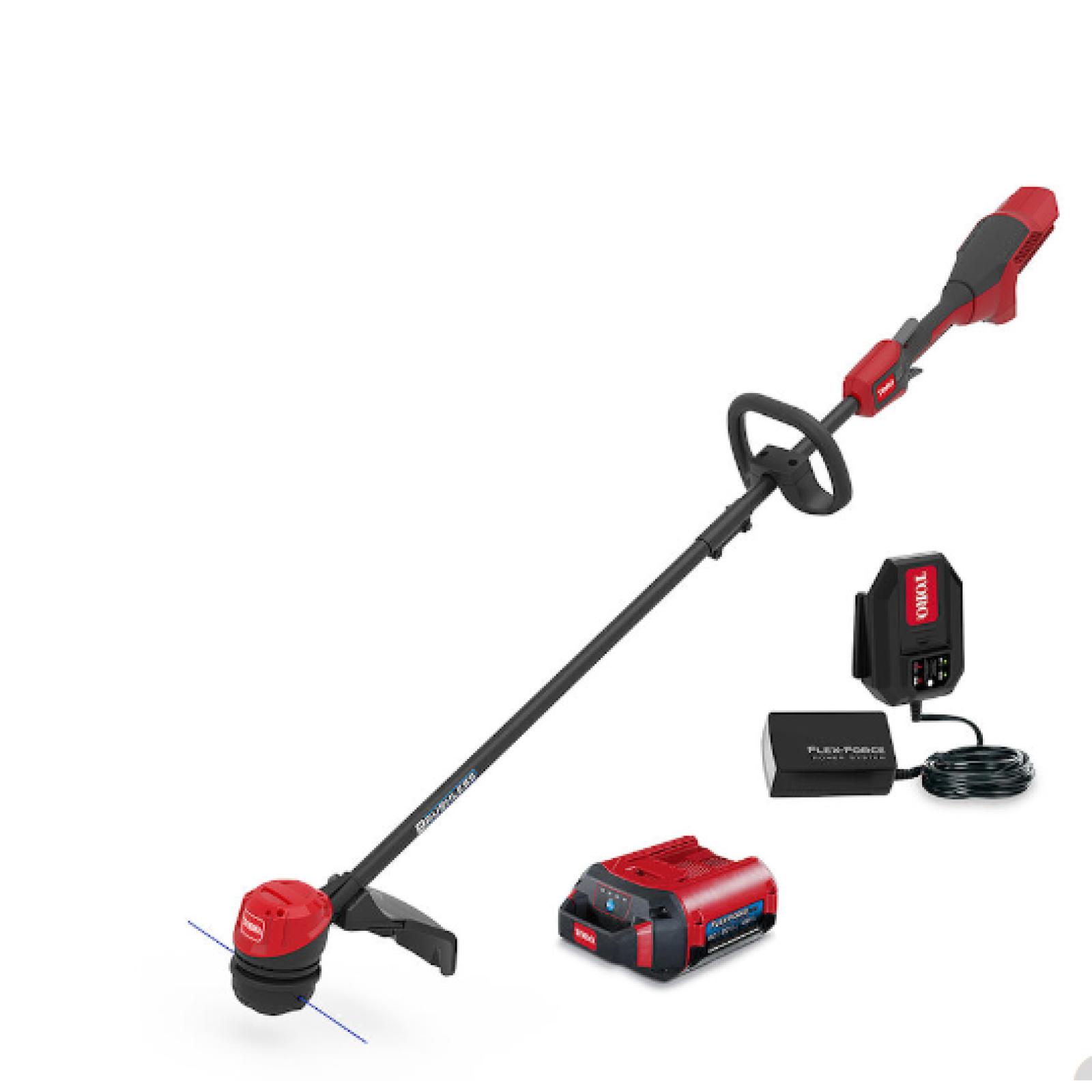 NEW! - TORO 60V MAX* 13 in. (33.0 cm) / 15 in. (38.1 cm) Brushless String Trimmer with 2.0Ah Battery