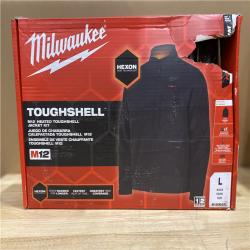 NEW! - Milwaukee Men's Large M12 12-Volt Lithium-Ion Cordless Tough Shell Black Heated Jacket with (1) 3.0 Ah Battery and Charger