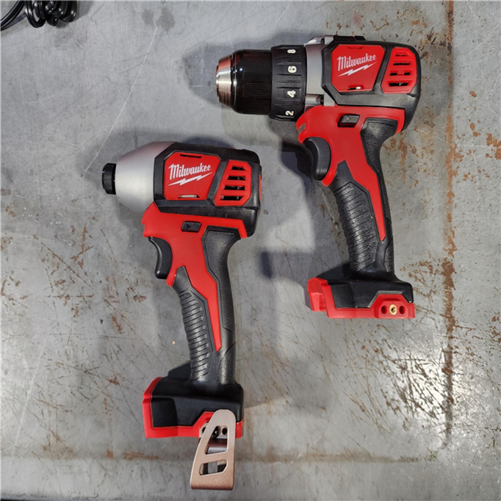 HOUSTON LOCATION - AS-IS Milwaukee M18 18V Cordless Brushed 2 Tool Drill/Driver and Impact Driver Kit