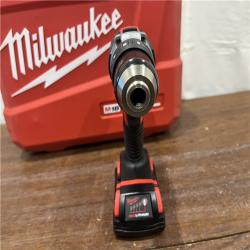 AS-ISMilwaukee 2904-22 Hammer Drill Driver Kit with Batteries  Charger & Tool Case  Red