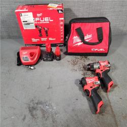 HOUSTON LOCATION - AS-IS (APPEARS LIKE NEW) Milwaukee 3497-22 12V Brushless Hammer Drill and Impact Driver Combo Kit