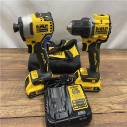 AS IS Dewalt DCK225D2 20V MAX ATOMIC Brushless Compact Lithium-Ion 1/2 in. Cordless Drill Driver and 1/4 in. Impact Driver Combo Kit with 2 Batteries 2 Ah