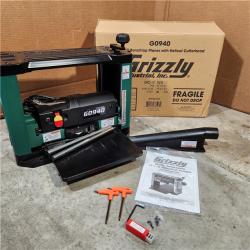 Houston Location - AS-IS Grizzly G0940 13 2 HP Benchtop Planer with Helical Cutterhead - Appears IN LIKE NEW Condition