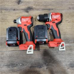 AS-IS M18 18V Lithium-Ion Brushless Cordless Compact Drill/Impact Combo Kit (2-Tool) W/(2) 2.0 Ah Batteries, Charger & Bag