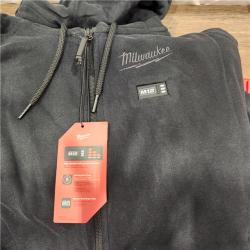 AS-IS Milwaukee M12 Lithium-Ion Cordless Black Heated Jacket Hoodie Kit (X-Large)