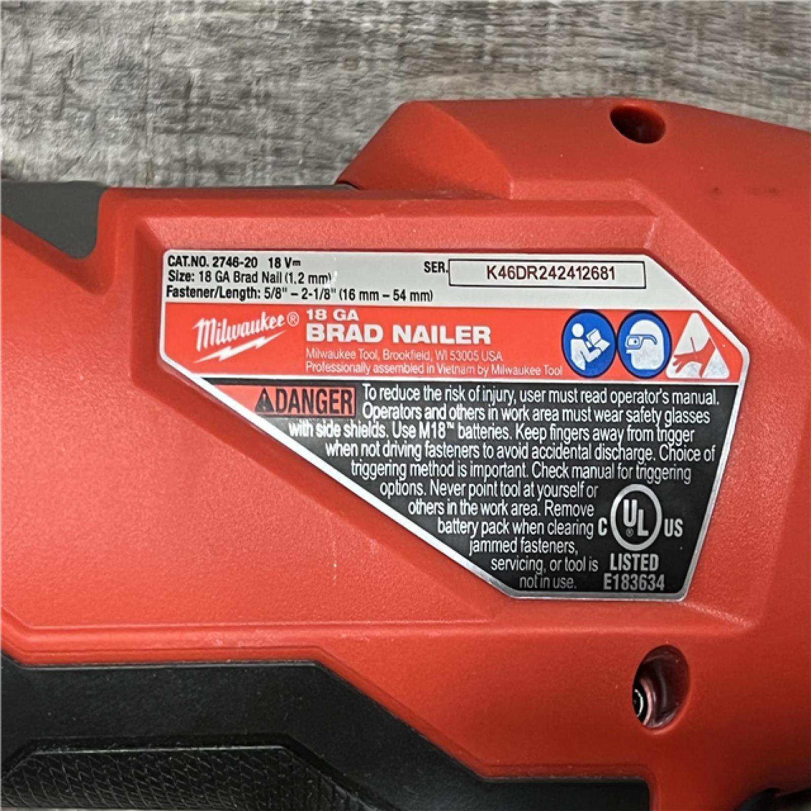 AS-IS Milwaukee M18 FUEL 18 Gauge Brad Nailer