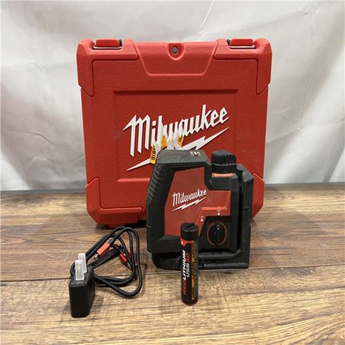 AS-IS MILWAUKEE 100 ft. REDLITHIUM Lithium-Ion USB Green Rechargeable Cross Line Laser Level