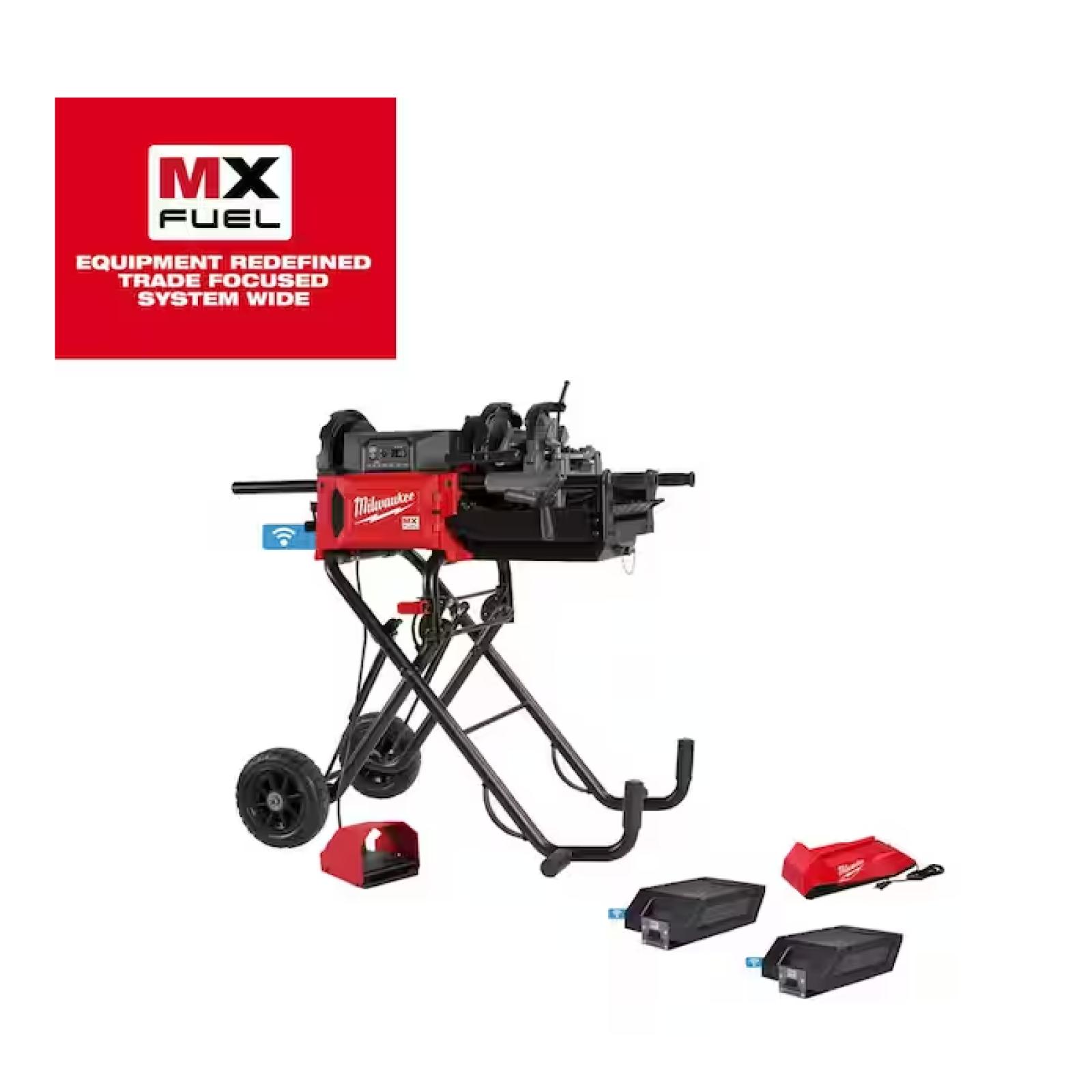 DALLAS LOCATION- LIKE NEW! Milwaukee MX FUEL Lithium-Ion Cordless 1/2 in. to 2in. Pipe Threading Machine w/(2) Batteries and Charger