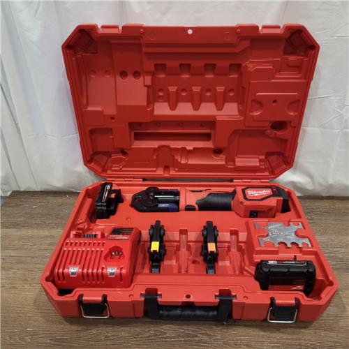 AS-IS Milwaukee M18 18-Volt Lithium-Ion Cordless Short Throw PEX Press Tool Kit w/ (3) Viega PureFlow Jaws