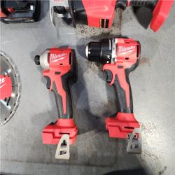 HOUSTON LOCATION - AS-IS Milwaukee M18 18-Volt Lithium-Ion Brushless Cordless Combo Kit (4-Tool) with 2-Batteries, 1-Charger and Tool Bag