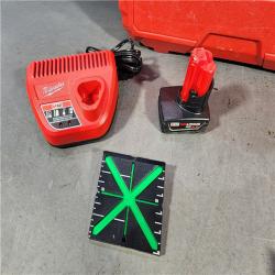 HOUSTON LOCATION - AS-IS Milwaukee-3632-21 M12 Green Beam Laser 360Â° 3-Plane Kit