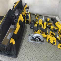 Houston location AS-IS DEWALT 20V MAX Cordless 9 Tool Combo Kit with (2) 20V 2.0Ah Batteries and Charger