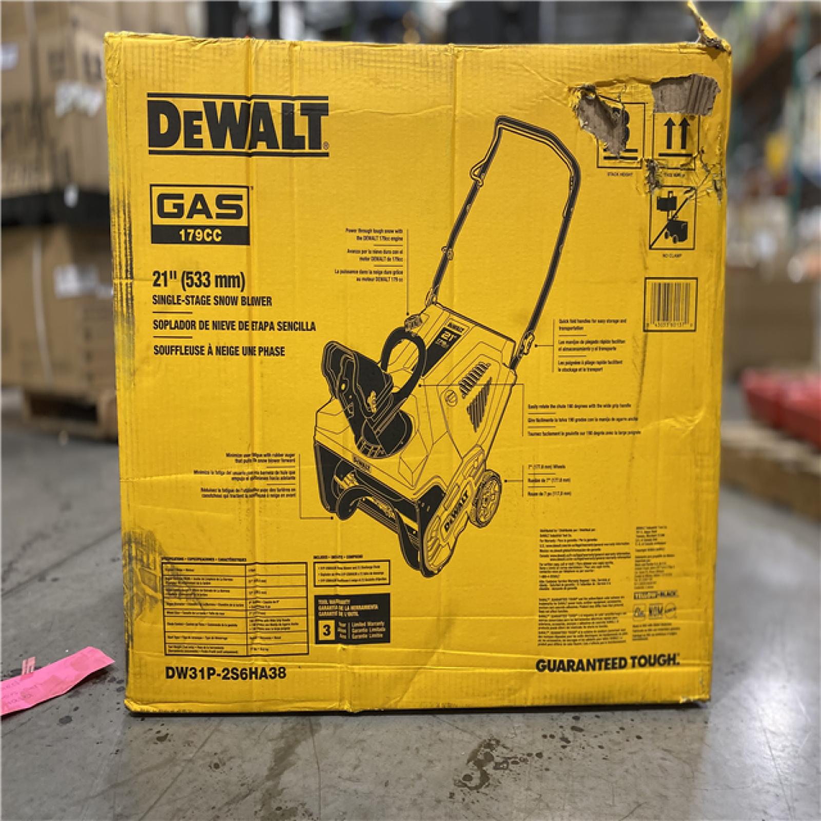 NEW! - DEWALT 21 in. 179 cc Single-Stage Gas Snow Blower