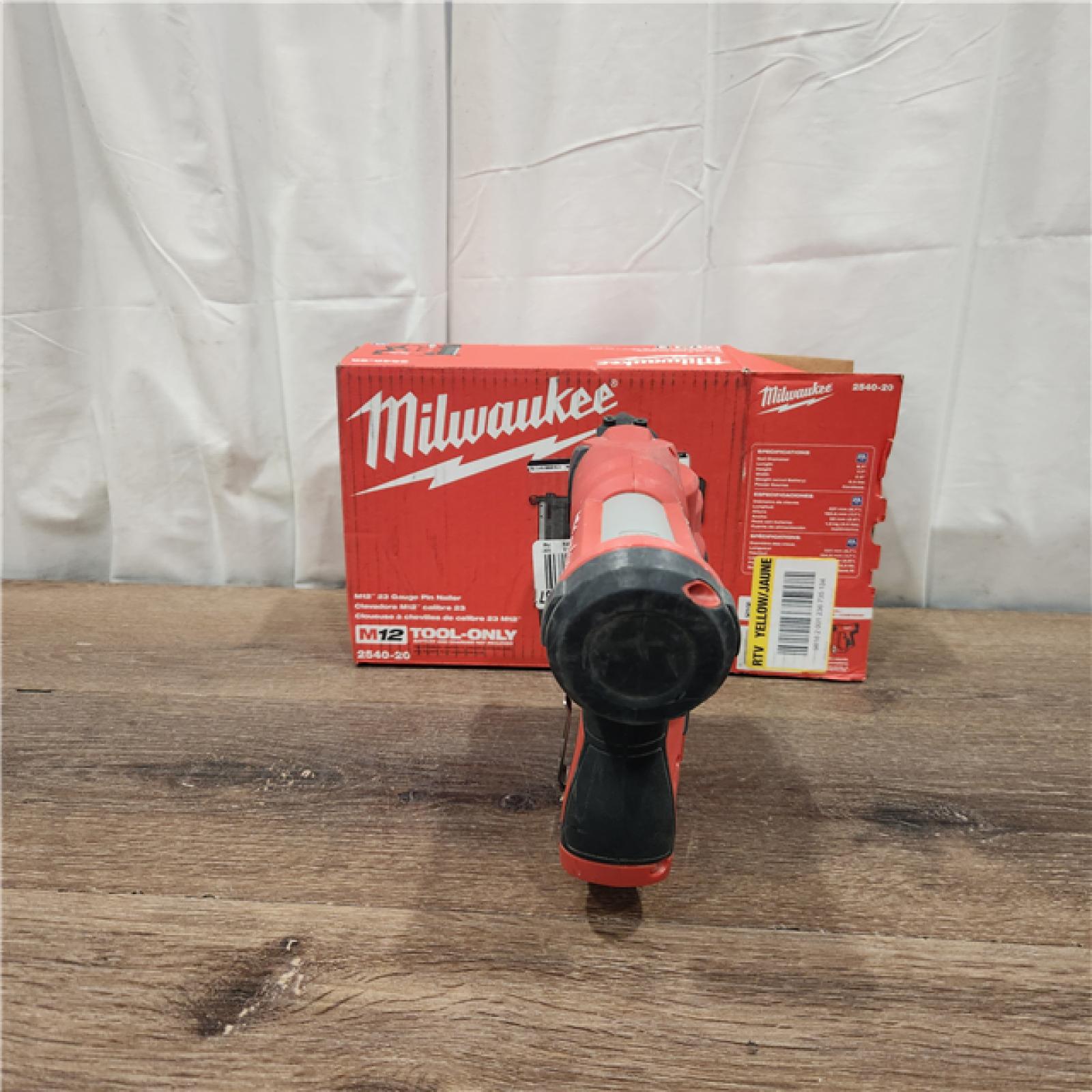 AS IS Milwaukee 2540-20 12V 23 Gauge Cordless Pin Nailer (Tool Only)