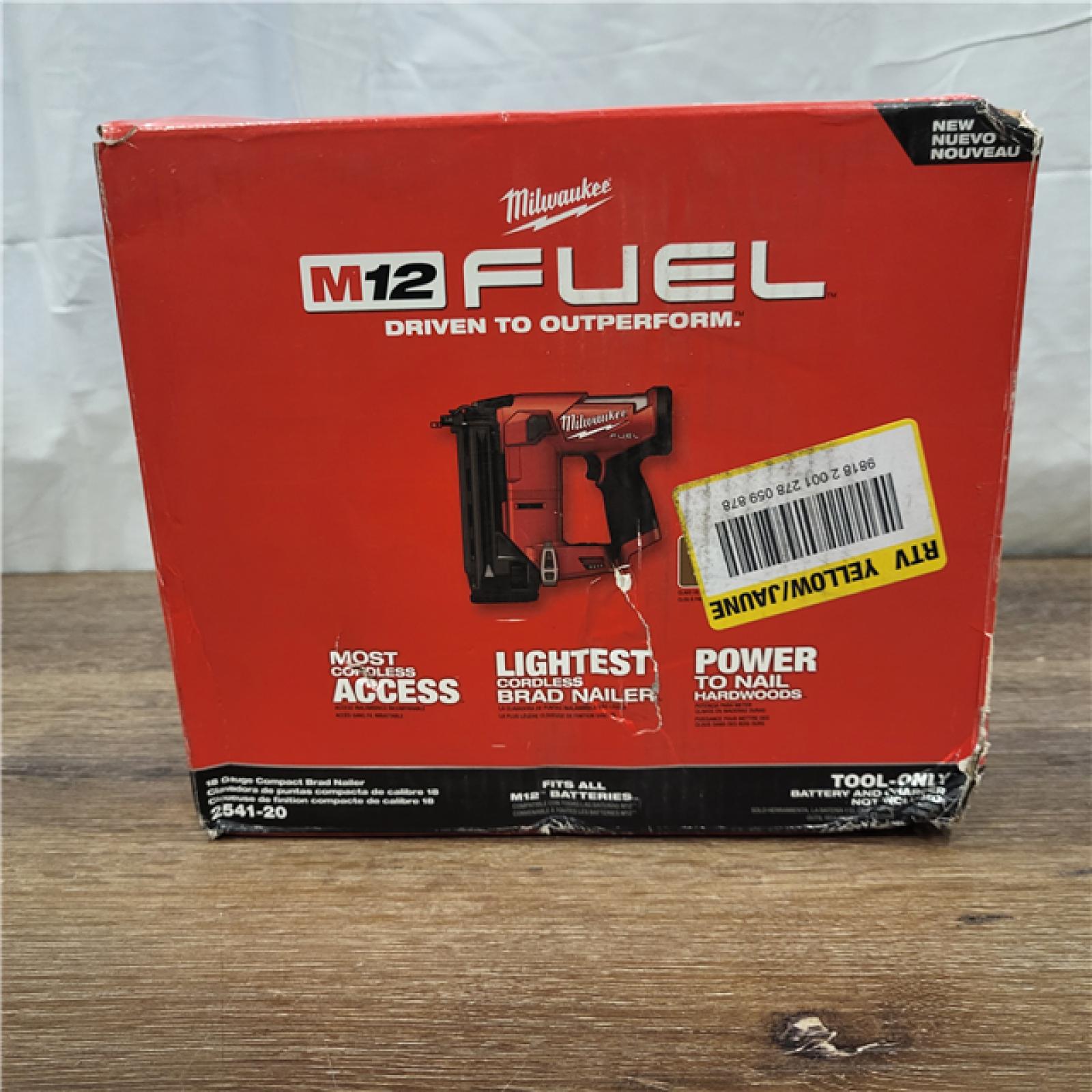 AS-IS M12 FUEL 12-Volt Lithium-Ion Brushless Cordless 18-Guage Compact Brad Nailer (Tool Only)