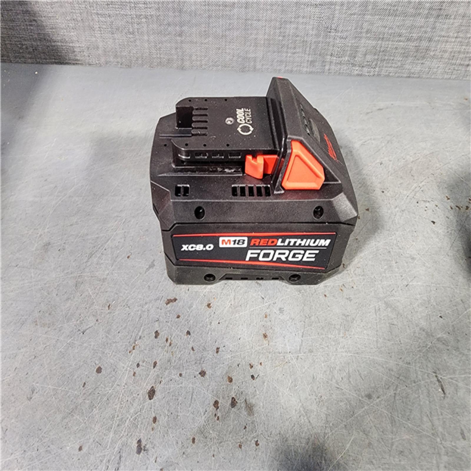 HOUSTON LOCATION - AS-IS M18 18V Lithium-Ion REDLITHIUM FORGE 8.0 Ah Battery Pack with M18 18V Dual Bay Simultaneous Super Charger