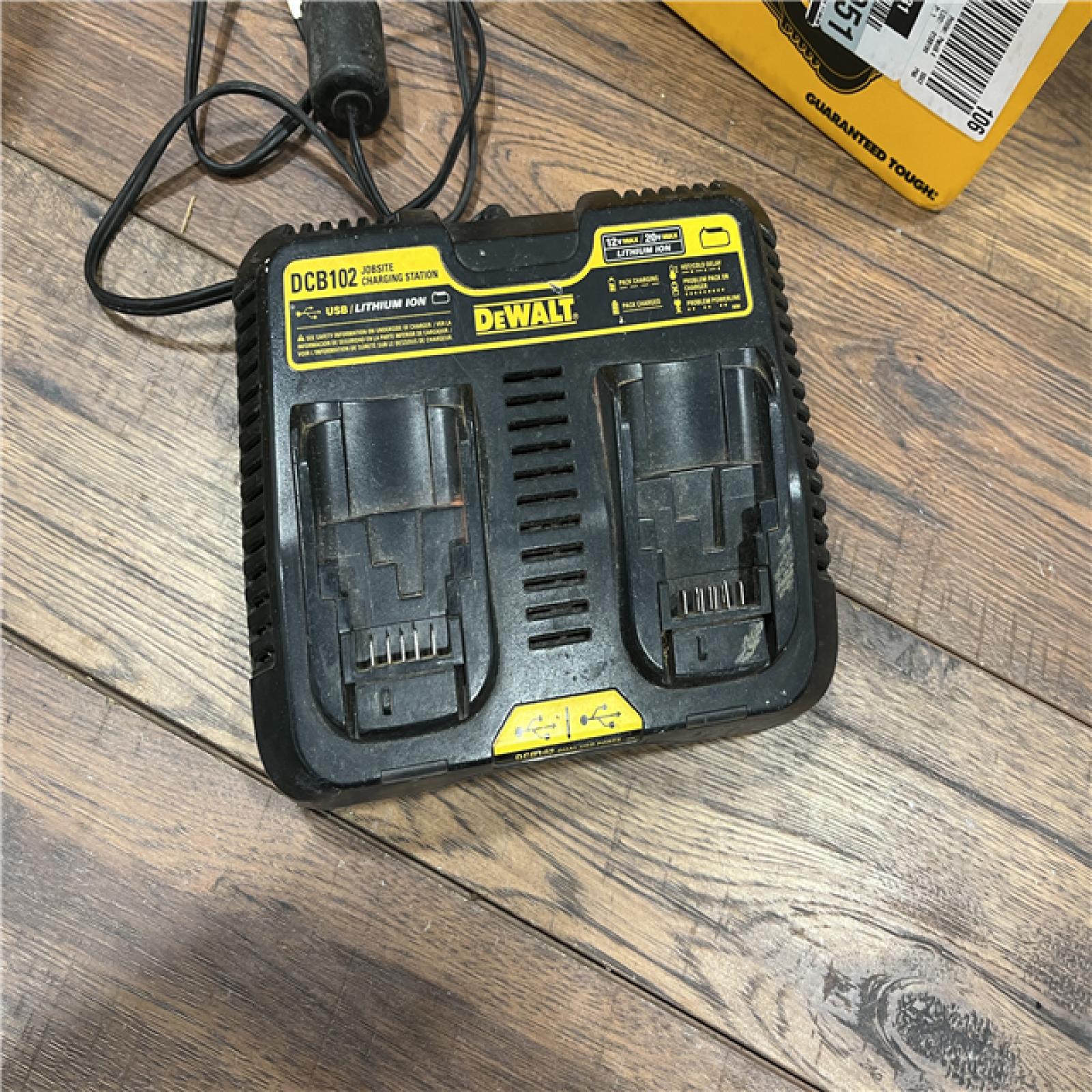 AS-IS DEWALT 12-Volt to 20-Volt MAX Lithium-Ion Dual Port Jobsite Fast Charging Station