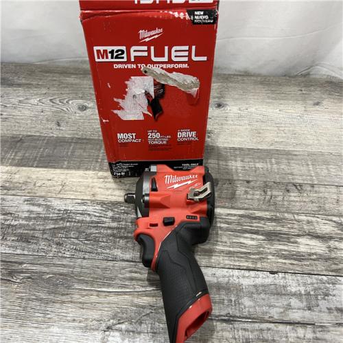 AS-IS MILWAUKEE M12 FUEL 12V Lithium-Ion Brushless Cordless Stubby 3/8 in. Impact Wrench (Tool-Only)