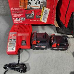 HOUSTON LOCATION - AS-IS M18 18-Volt Lithium-Ion Brushless Cordless Compact Hammer Drill/Impact Combo Kit (2-Tool) with (2) Batteries, Bag