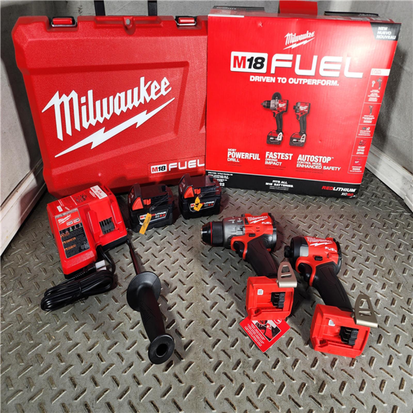 HOUSTON LOCATION - AS-IS (APPEARS LIKE NEW) M18 FUEL 18V Lithium-Ion Brushless Cordless Hammer Drill and Impact Driver Combo Kit (2-Tool) with 2 Batteries