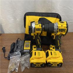 AS-ISDEWALT 20V MAX XR Hammer Drill and ATOMIC Impact Driver 2 Tool Cordless Combo Kit with (2) 4.0Ah Batteries, Charger, and Bag