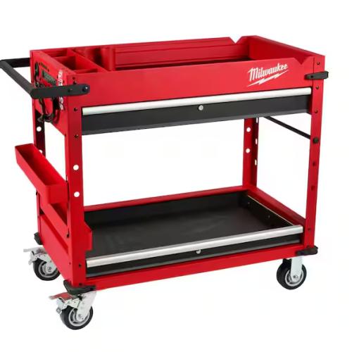 DALLAS LOCATION - Milwaukee 40 in. 2-Drawer Steel Work Cart