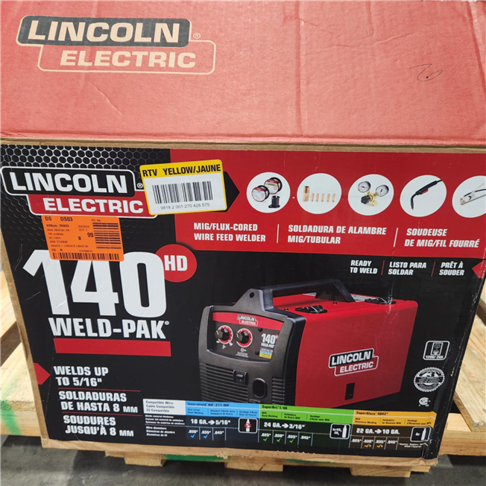 Dallas Location - As-Is Lincoln Electric K2514-1 Weld Pak 140 HD Wire-Feed Welder