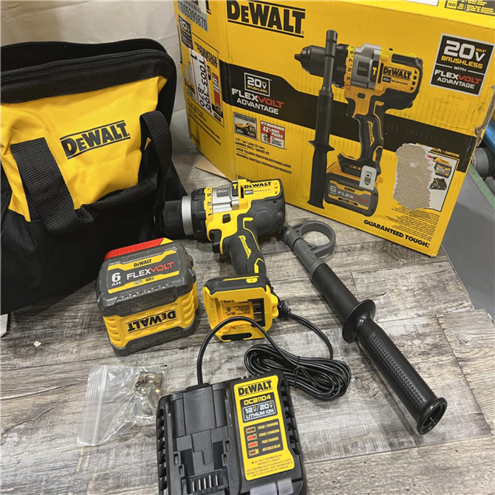 AS-IS Dewalt FLEXVOLT 20 Volt 1/2 in. Brushless Cordless Hammer Drill/Driver Kit (Battery & Charger)