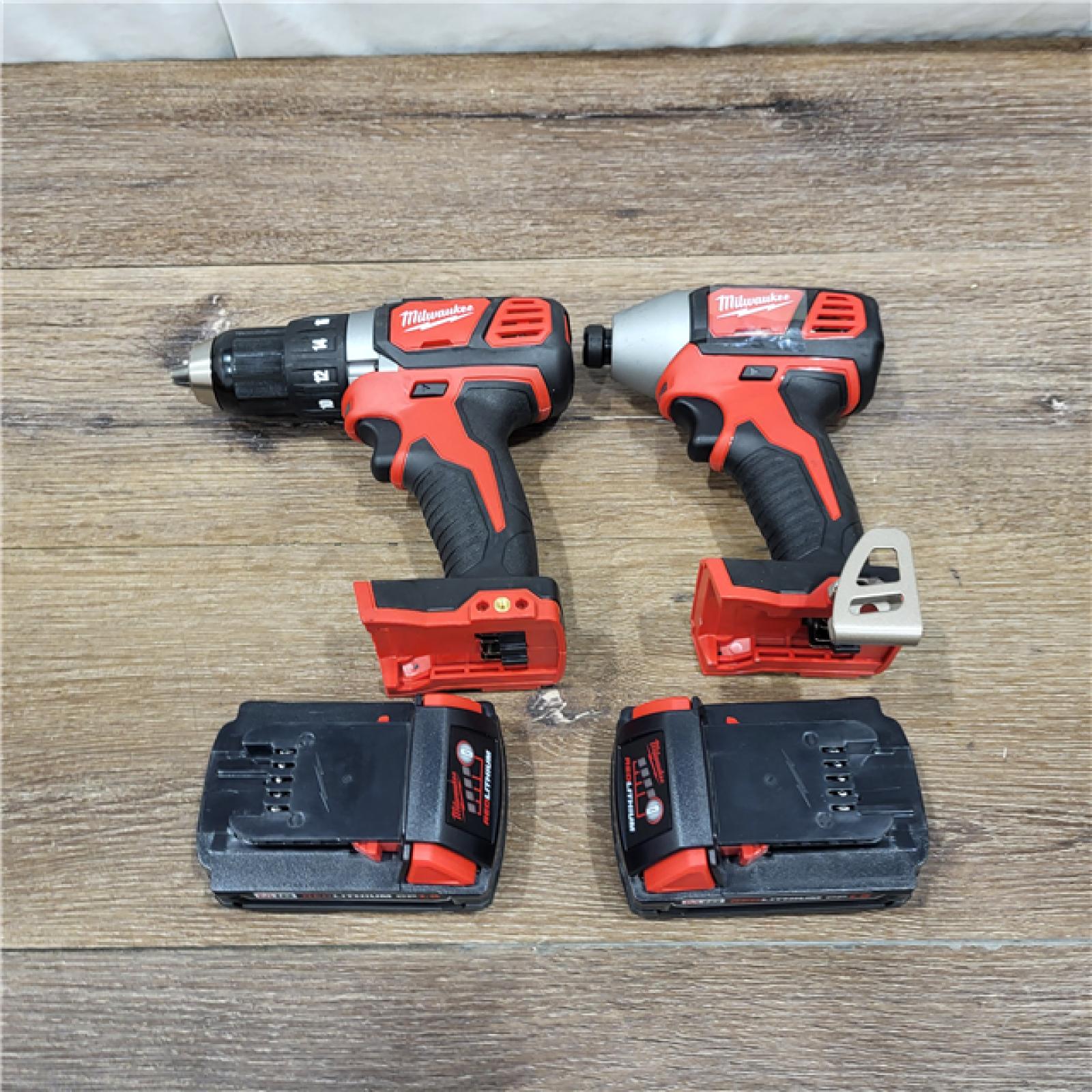 AS-IS Milwaukee M18 18V Cordless Brushed 2 Tool Drill/Driver and Impact Driver Kit