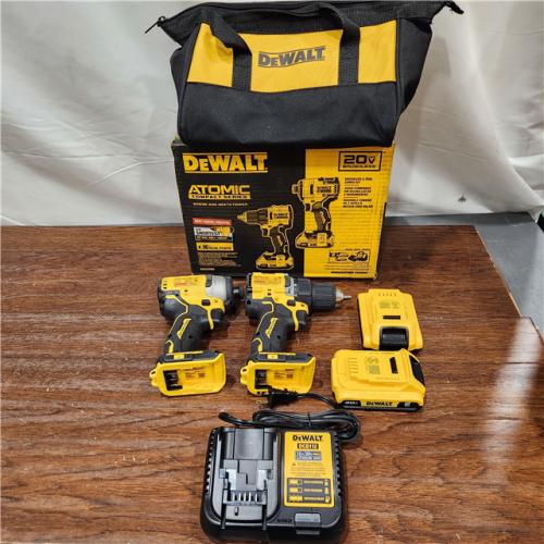 AS-IS DEWALT ATOMIC 20-Volt MAX Lithium-Ion Cordless Combo Kit (2-Tool) with (2) 2.0Ah Batteries, Charger and Bag