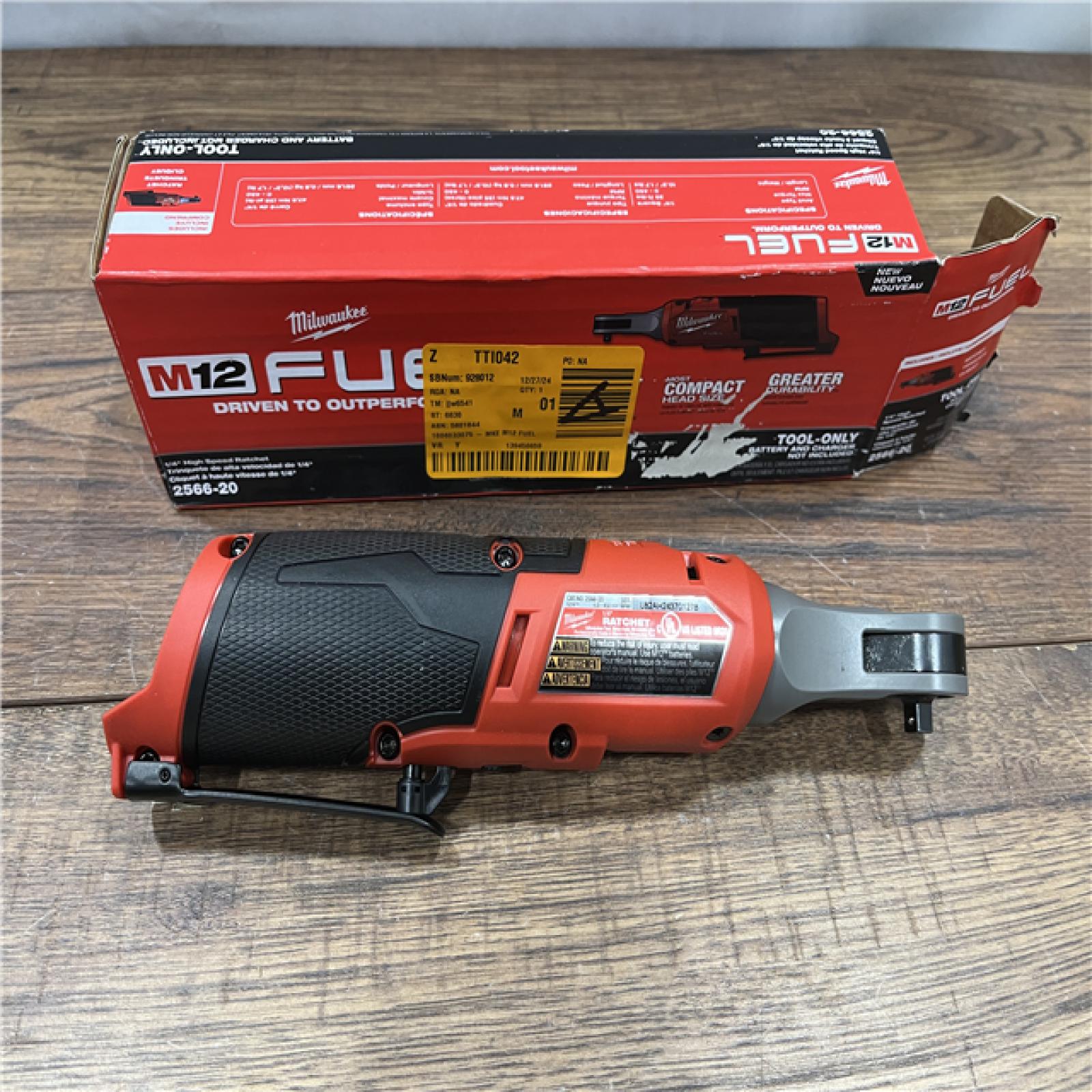 AS IS Milwaukee 2566-20 M12 FUEL Brushless Lithium-Ion 1/4 in. Cordless High Speed Ratchet (Tool Only)