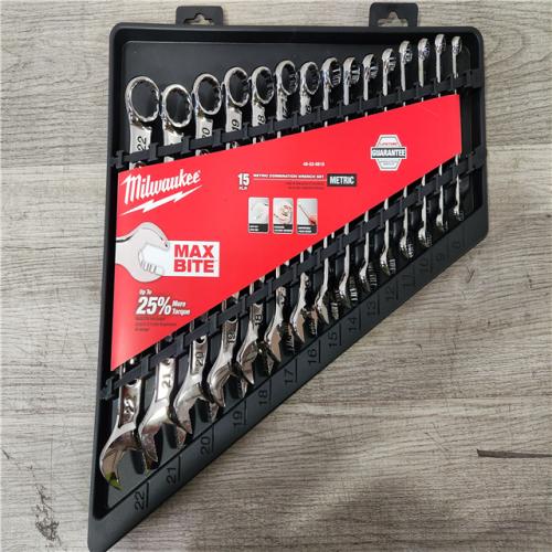 Phoenix Location NEW Milwaukee Combination Metric Wrench Mechanics Tool Set (15-Piece)