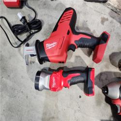 HOUSTON LOCATION - AS-IS (APPEARS LIKE NEW) Milwaukee M18 18-Volt Lithium-Ion Cordless Combo Tool Kit (5-Tool) with (1) 3.0Ah and (1) 1.5Ah Battery, (1) Charger, (1) Tool Bag