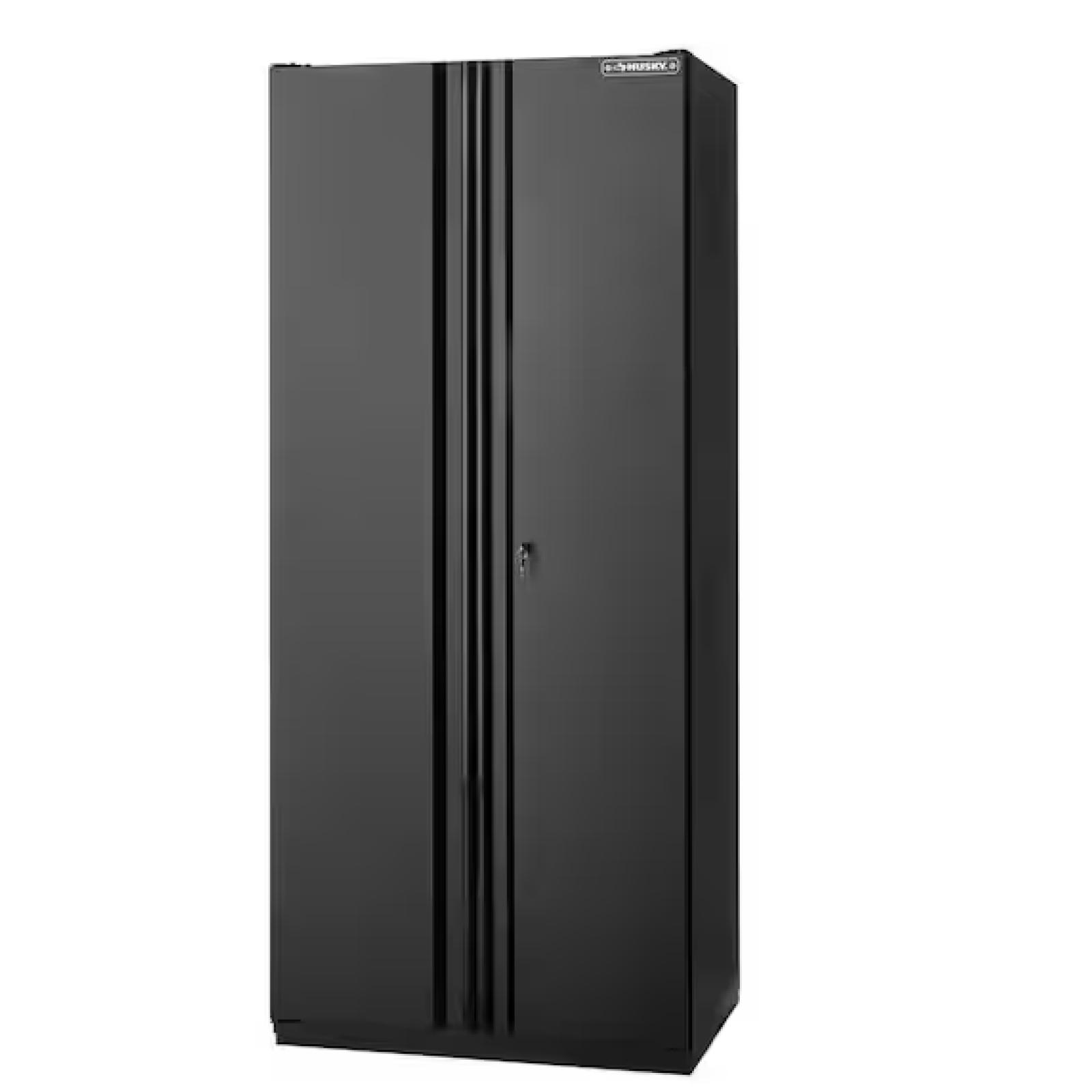 DALLAS LOCATION - Husky Heavy Duty Welded 20-Gauge Steel Freestanding Garage Cabinet in Black (36 in. W x 81 in. H x 24 in. D)