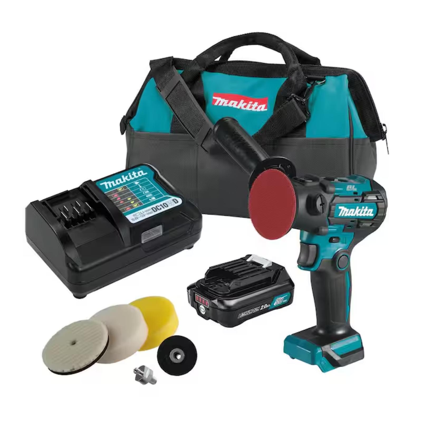 NEW! - Makita 12V max CXT Lithium-Ion Brushless 3 in. Polisher/2 in. Sander Kit, 2.0Ah