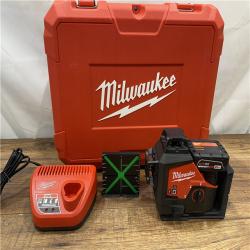 AS IS Milwaukee-3632-21 M12 Green Beam Laser 360Â° 3-Plane Kit