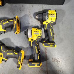 HOUSTON LOCATION - AS-IS DeWalt 20V MAX ATOMIC Cordless Brushless 4 Tool Combo Kit