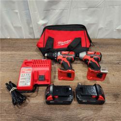 AS-IS Milwaukee M18 18V Cordless Brushed 2 Tool Drill/Driver and Impact Driver Kit