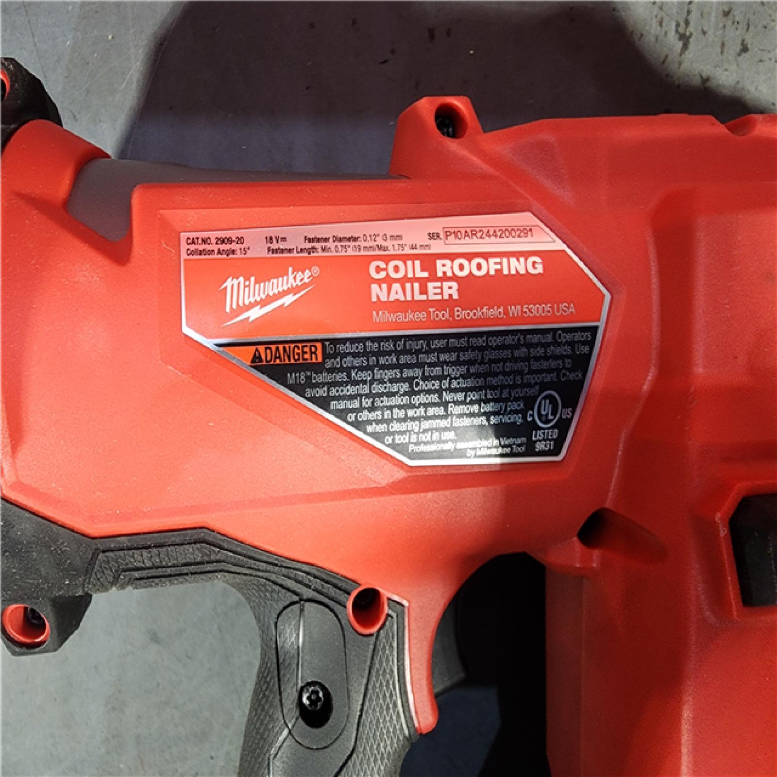 HOUSTON LOCATION - AS-IS M18 FUEL 18-Volt Lithium-Ion Brushless Cordless Coil Roofing Nailer (Tool Only)