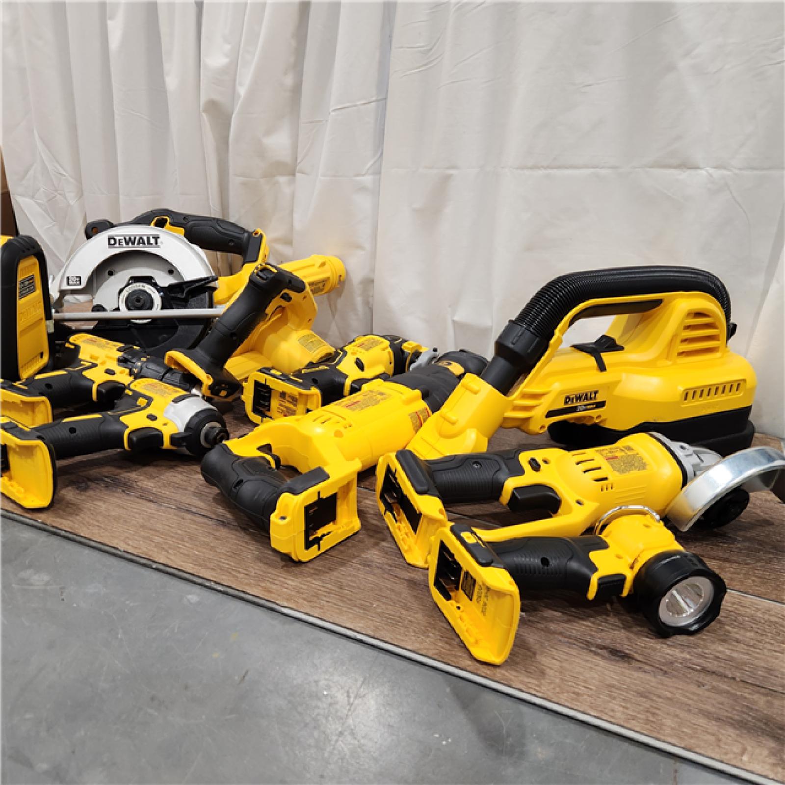 AS-IS DEWALT 20-Volt Max Lithium-Ion 10-Tool Cordless Combo Kit with Two 2.0 Ah Batteries, Charger and 2 Bags