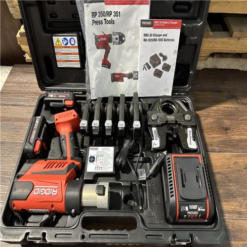 California AS-IS Rigid RP 350 Standard Press Tool Kit, includes (2) Batteries, Charger, (6) Jaws and Hard Case