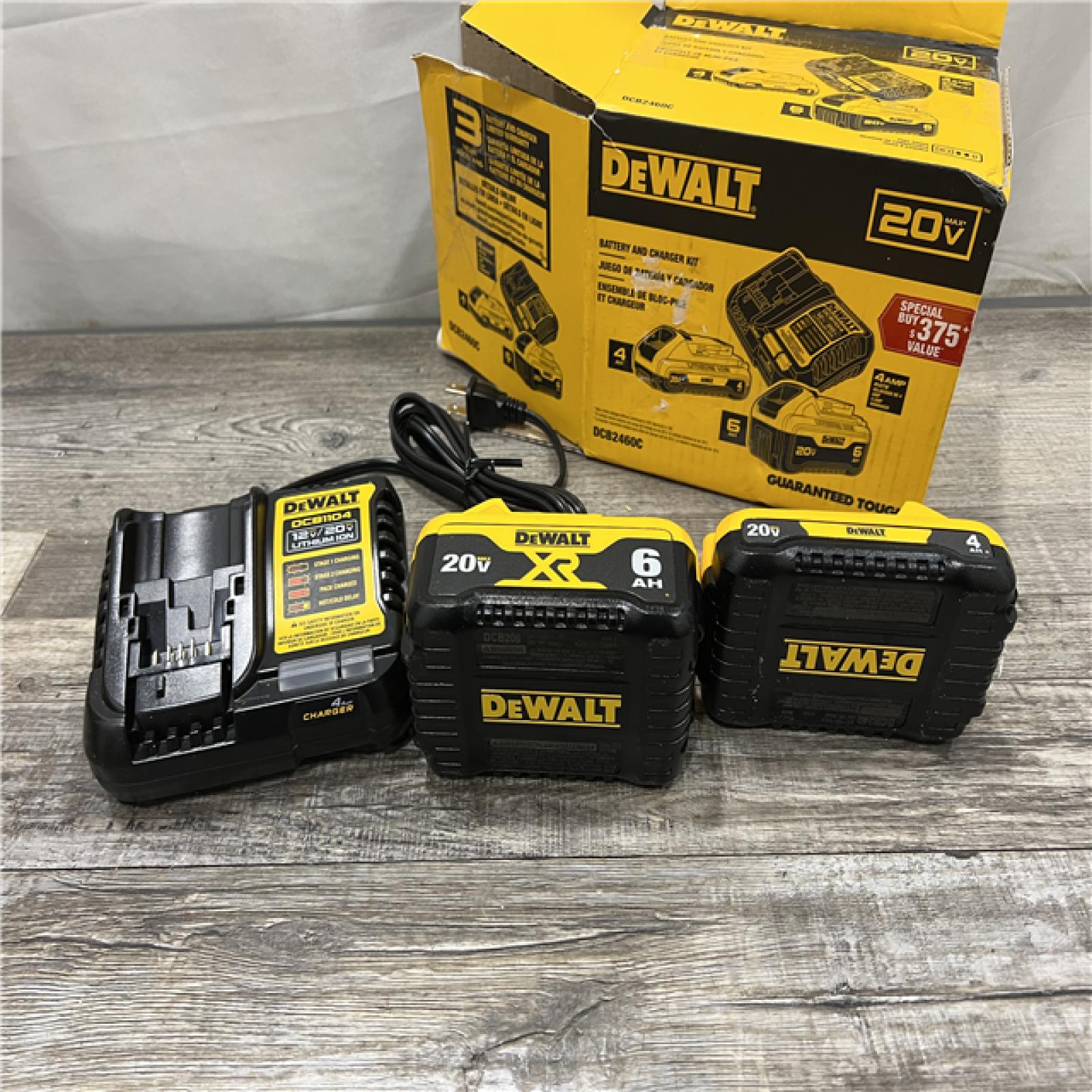 AS-IS DEWALT 20V MAX Lithium-Ion 6.0Ah and 4.0Ah Battery and Charger Starter Kit