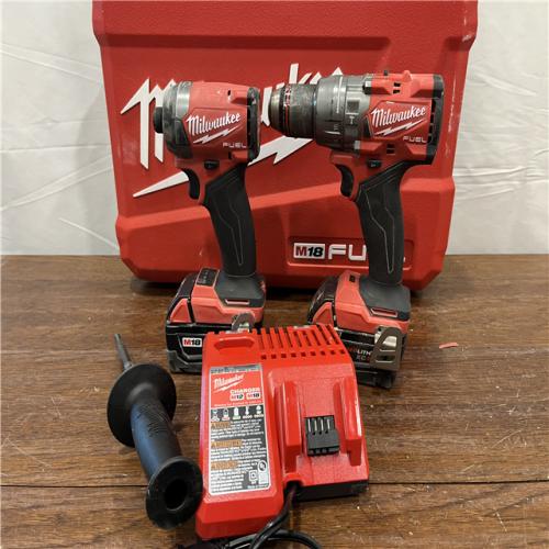 AS-IS Milwaukee M18 FUEL 18V Lithium-Ion Brushless Cordless Hammer Drill and Impact Driver Combo Kit (2-Tool) with 2 Batteries