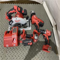 Houston location AS-IS MILWAUKEE M18 18-Volt Lithium-Ion Brushless Cordless Combo Kit (4-Tool) with 1Battery 1-Charger and Tool Bag MISSING ONE BATTERY