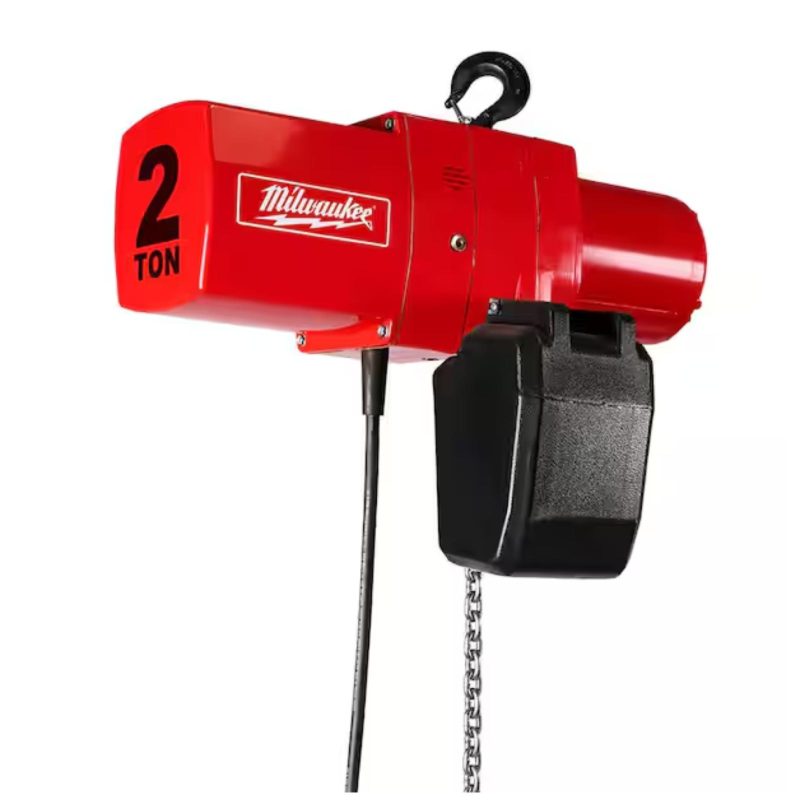 DALLAS LOCATION - Milwaukee 2-Ton 20 ft. Electric Chain Hoist