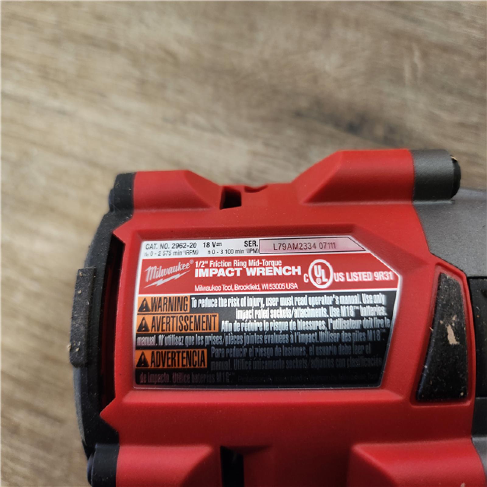 Phoenix Location NEW Milwaukee M18 FUEL Gen-2 18V Lithium-Ion Brushless Cordless Mid Torque 1/2 in. Impact Wrench w/Friction Ring (Tool-Only) 2962-20