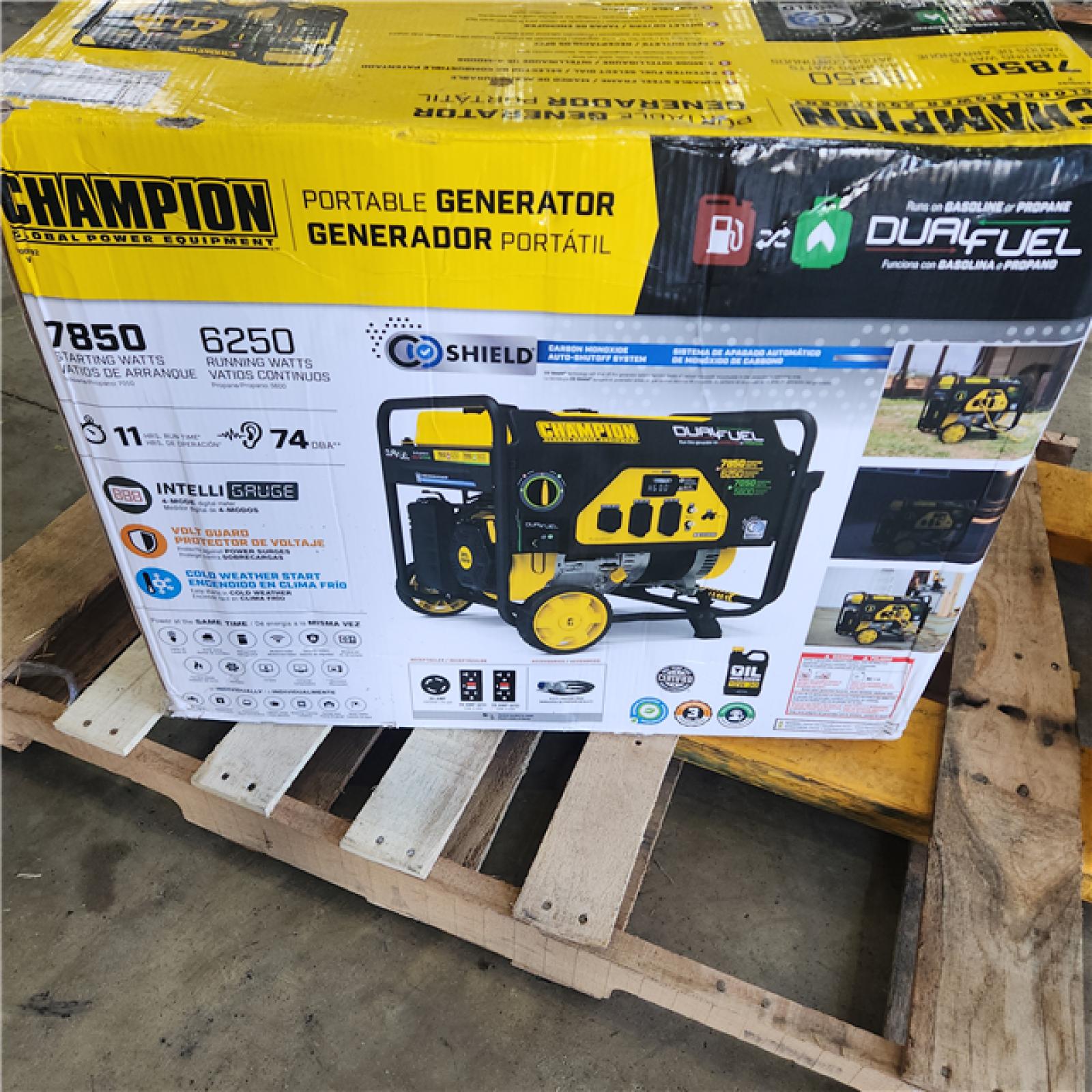 Houston Location - AS-IS Champion Dual Fuel 7,850 Starting Watts 6,250 Running Watts