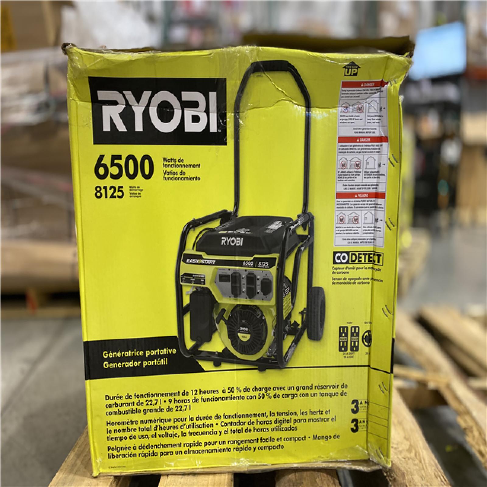 DALLAS LOCATION -RYOBI 6,500-Watt Gasoline Powered Portable Generator with CO Shutdown Sensor